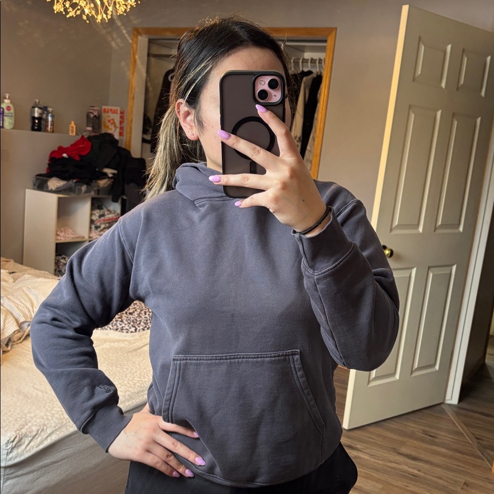 Aritzia/TNA Charcoal Grey Hooded Sweatshirt